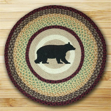EARTH RUGS Round Patch Rug- Cabin Bear 66-395CB